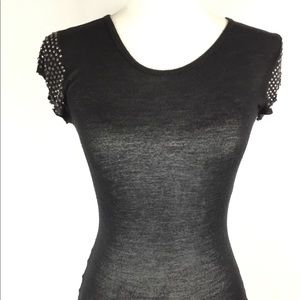 Rebecca Beeson Women’s Black Top Rhinstones Sz 0